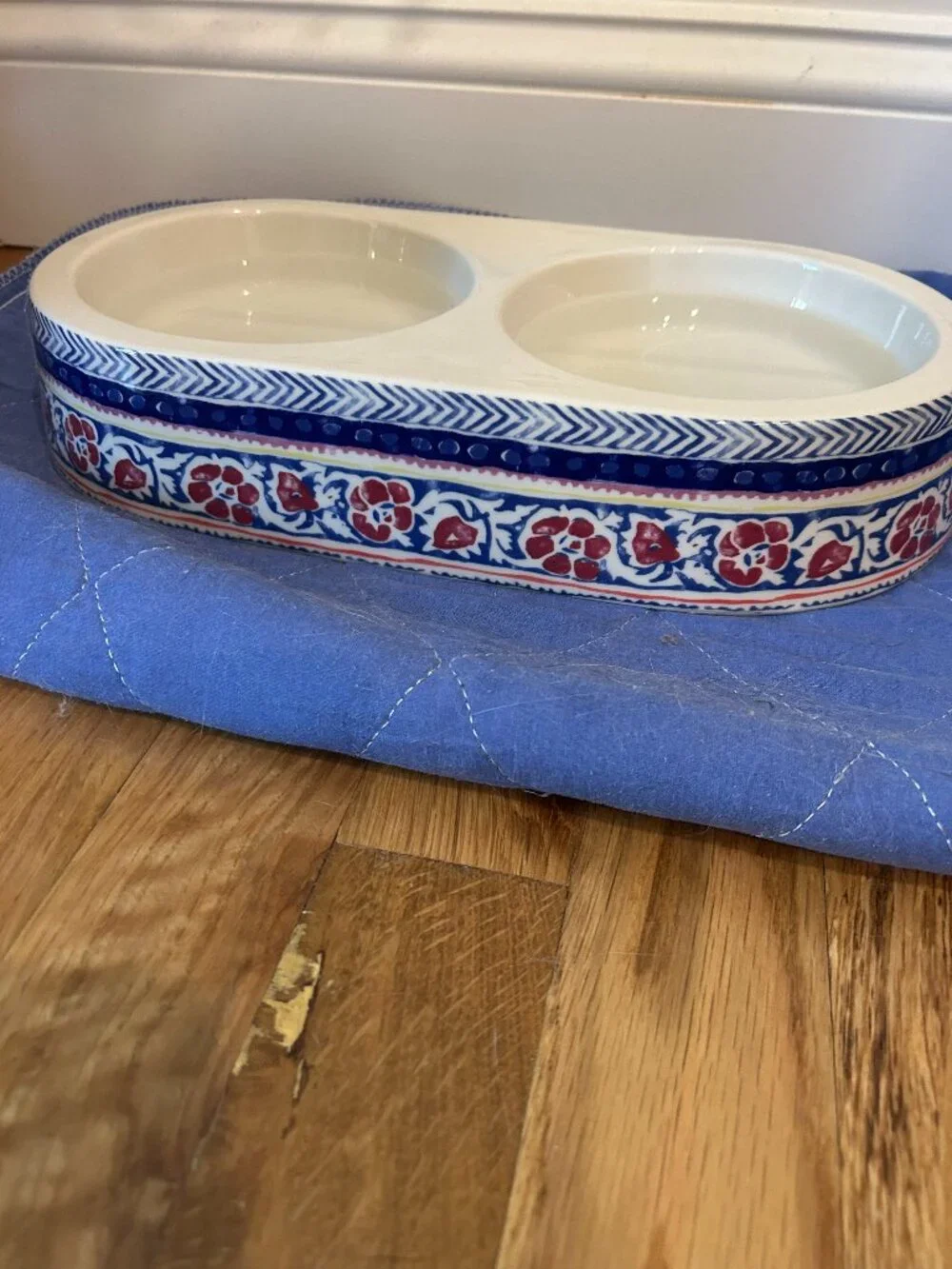 Anthropologie Cat (or Dog) Bowl Set – Ceramic Double Pet Dish